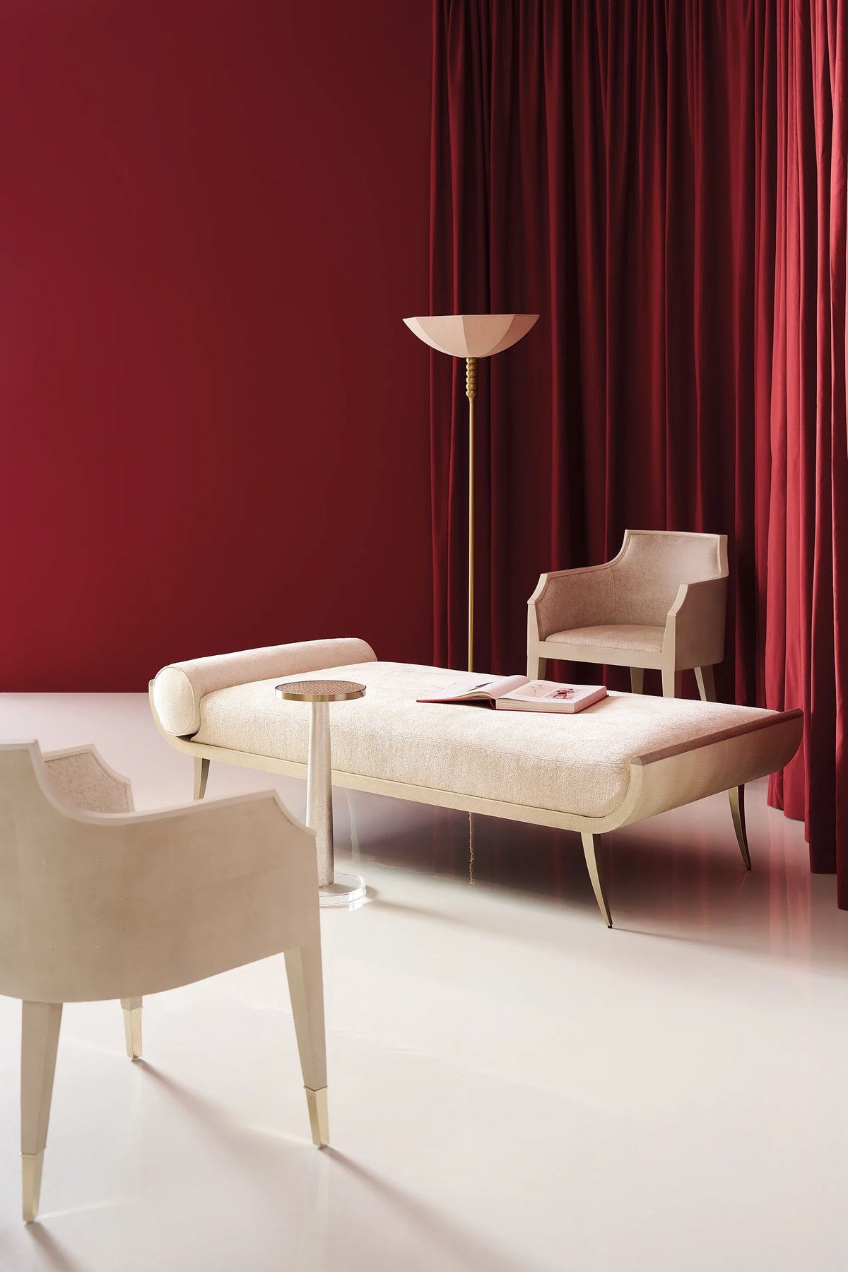 Caracole Nice Chaise – angle view – Lusso Furniture Miami