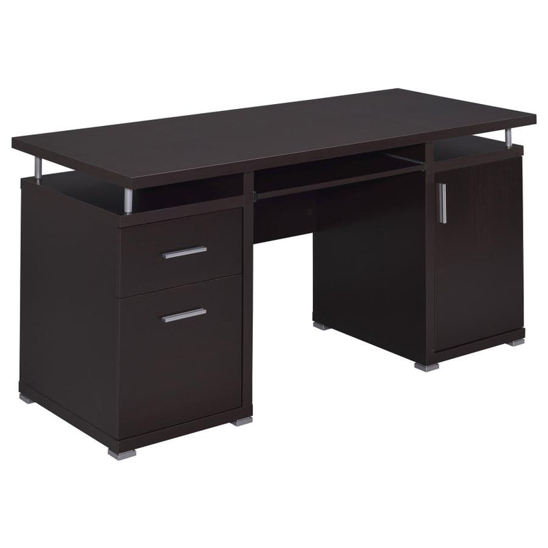 Tracy 55-inch 2-drawer Office Computer Desk Cappuccino-zoom-