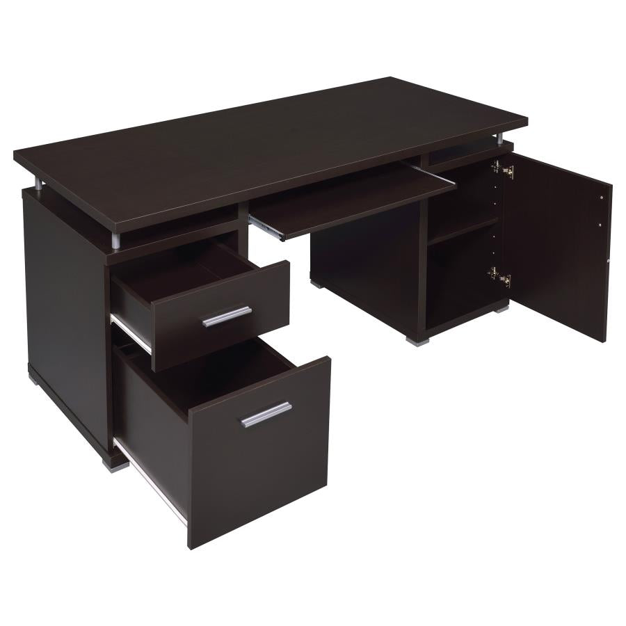 Tracy 55-inch 2-drawer Office Computer Desk Cappuccino-3