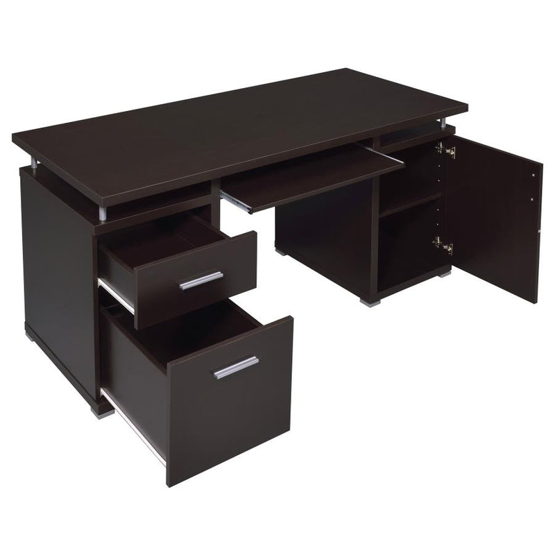 Tracy 55-inch 2-drawer Office Computer Desk Cappuccino-zoom-