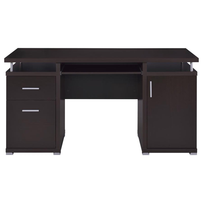 Tracy 55-inch 2-drawer Office Computer Desk Cappuccino-zoom-
