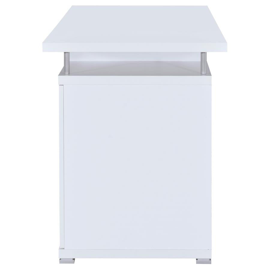Tracy 55-inch 2-drawer Office Computer Desk White-zoom-5