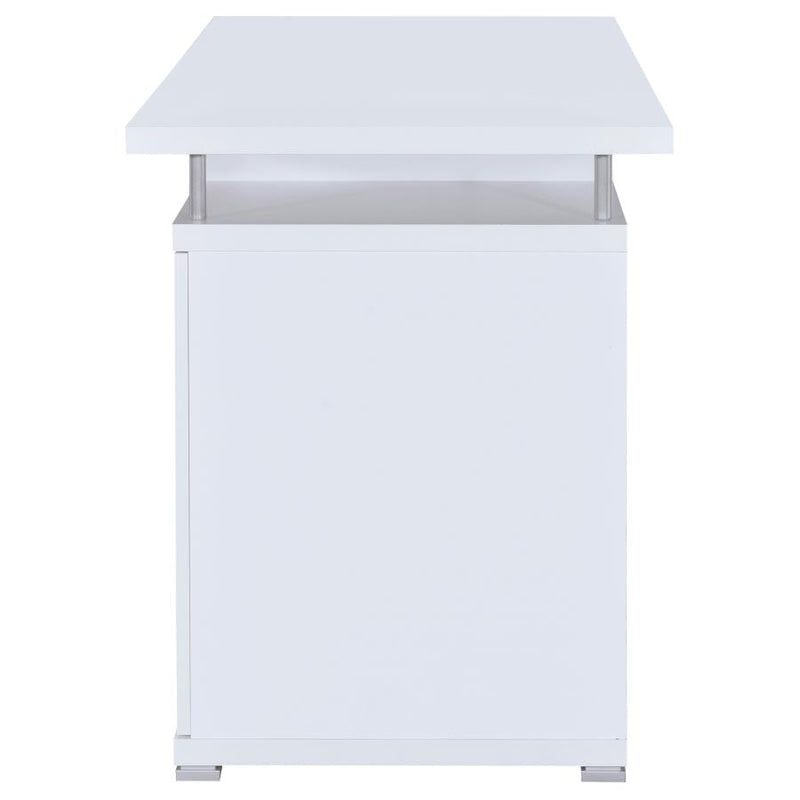 Tracy 55-inch 2-drawer Office Computer Desk White-zoom-