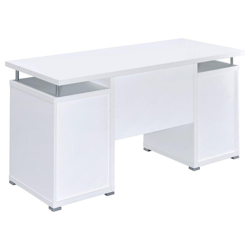 Tracy 55-inch 2-drawer Office Computer Desk White-zoom-