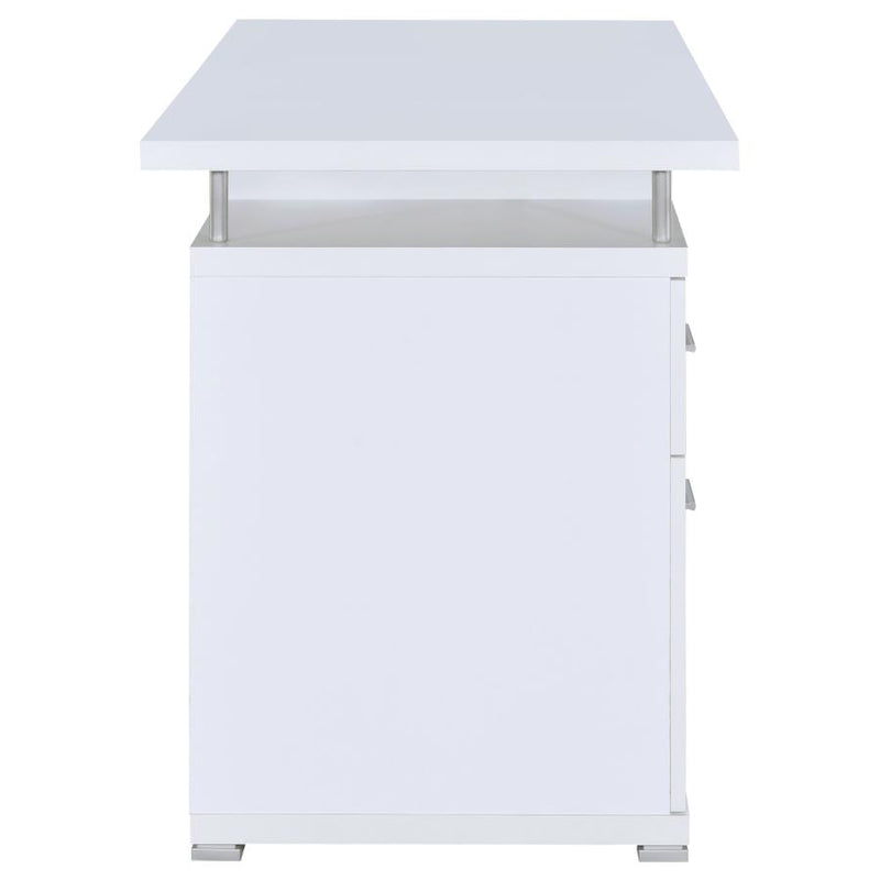 Tracy 55-inch 2-drawer Office Computer Desk White-zoom-
