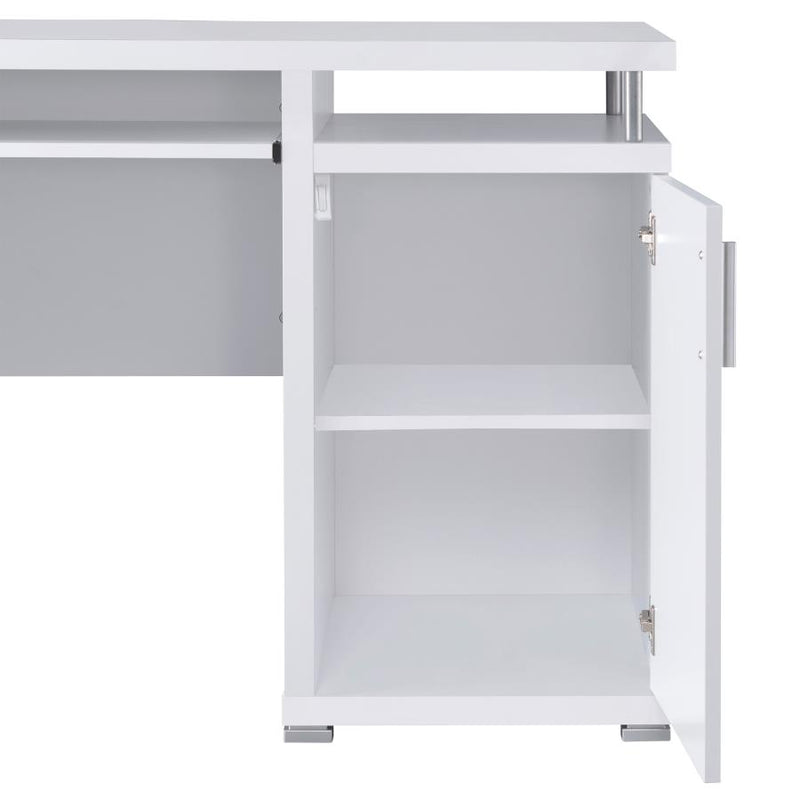 Tracy 55-inch 2-drawer Office Computer Desk White-zoom-