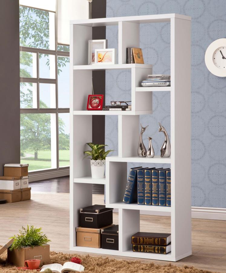 Theo 71-inch 6-shelf Bookshelf White-2