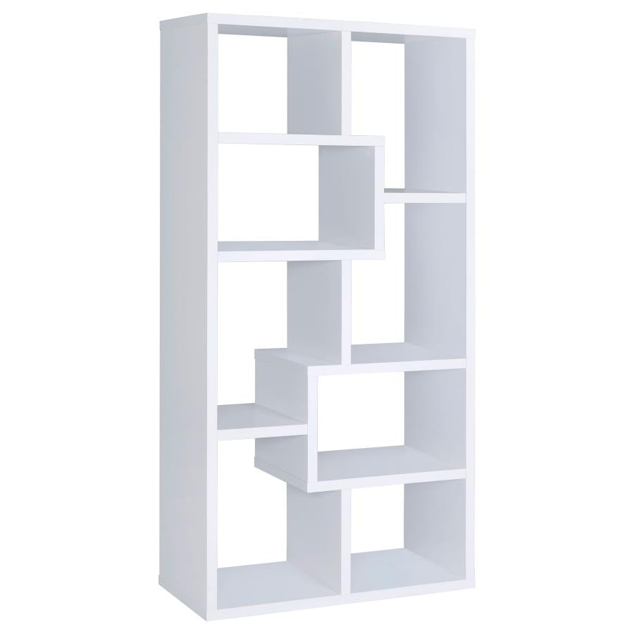 Theo 71-inch 6-shelf Bookshelf White-1