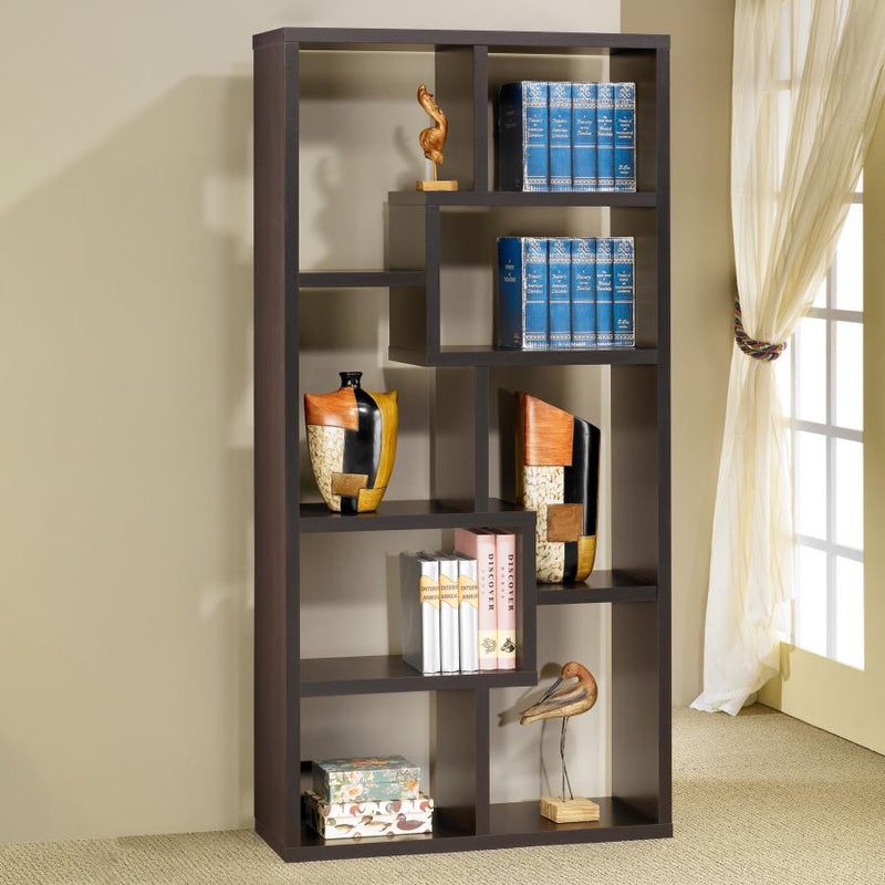 Theo 71-inch 6-shelf Bookshelf Cappuccino-zoom-