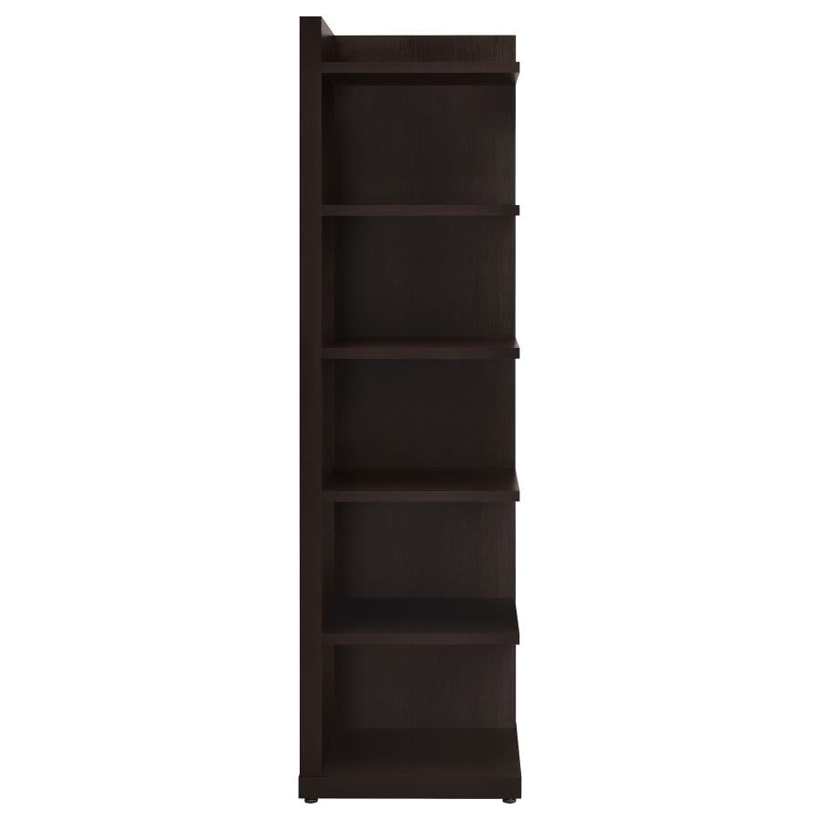 Alder 71-inch 6-shelf Corner Bookcase Cappuccino-zoom-4