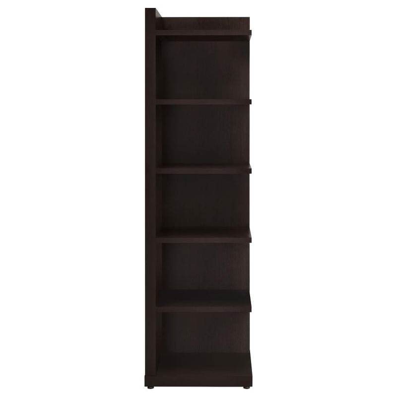 Alder 71-inch 6-shelf Corner Bookcase Cappuccino-zoom-