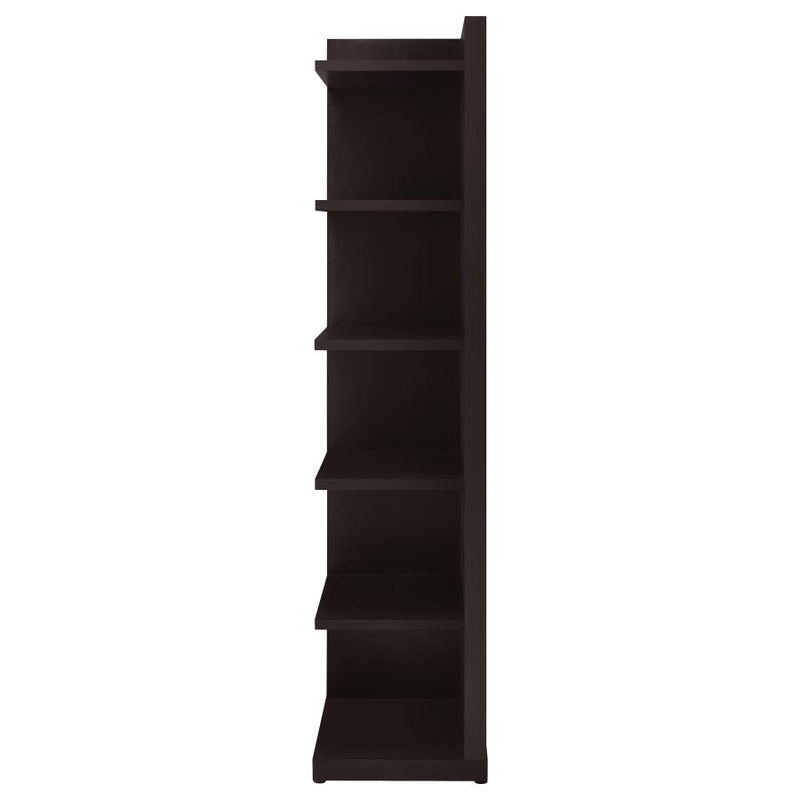Alder 71-inch 6-shelf Corner Bookcase Cappuccino-zoom-