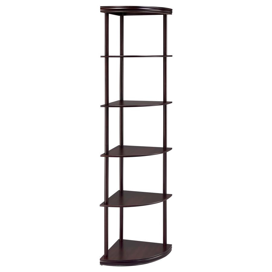 Bonwick 72-inch 5-shelf Corner Bookshelf Cappuccino-zoom-1
