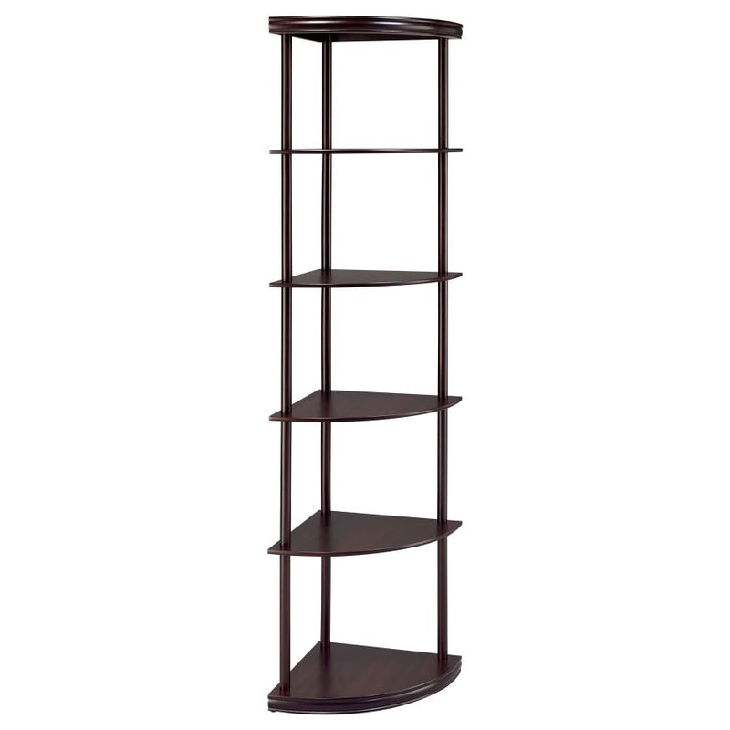 Bonwick 72-inch 5-shelf Corner Bookshelf Cappuccino-zoom-