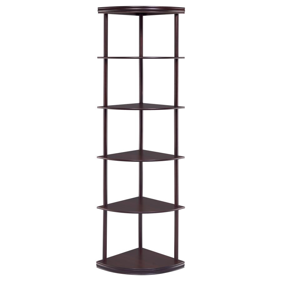Bonwick 72-inch 5-shelf Corner Bookshelf Cappuccino-3
