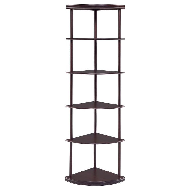 Bonwick 72-inch 5-shelf Corner Bookshelf Cappuccino-zoom-