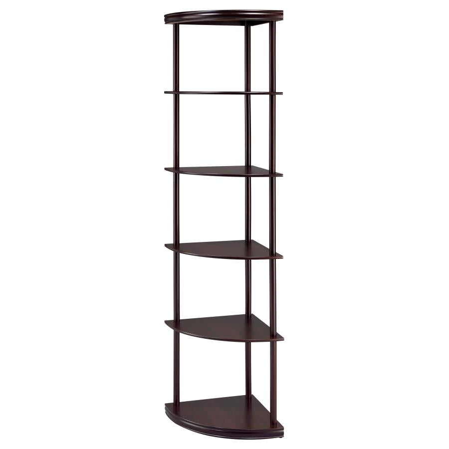 Bonwick 72-inch 5-shelf Corner Bookshelf Cappuccino-4