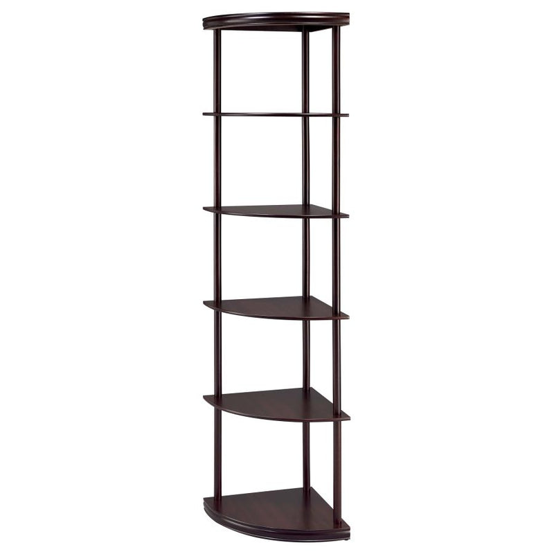 Bonwick 72-inch 5-shelf Corner Bookshelf Cappuccino-zoom-