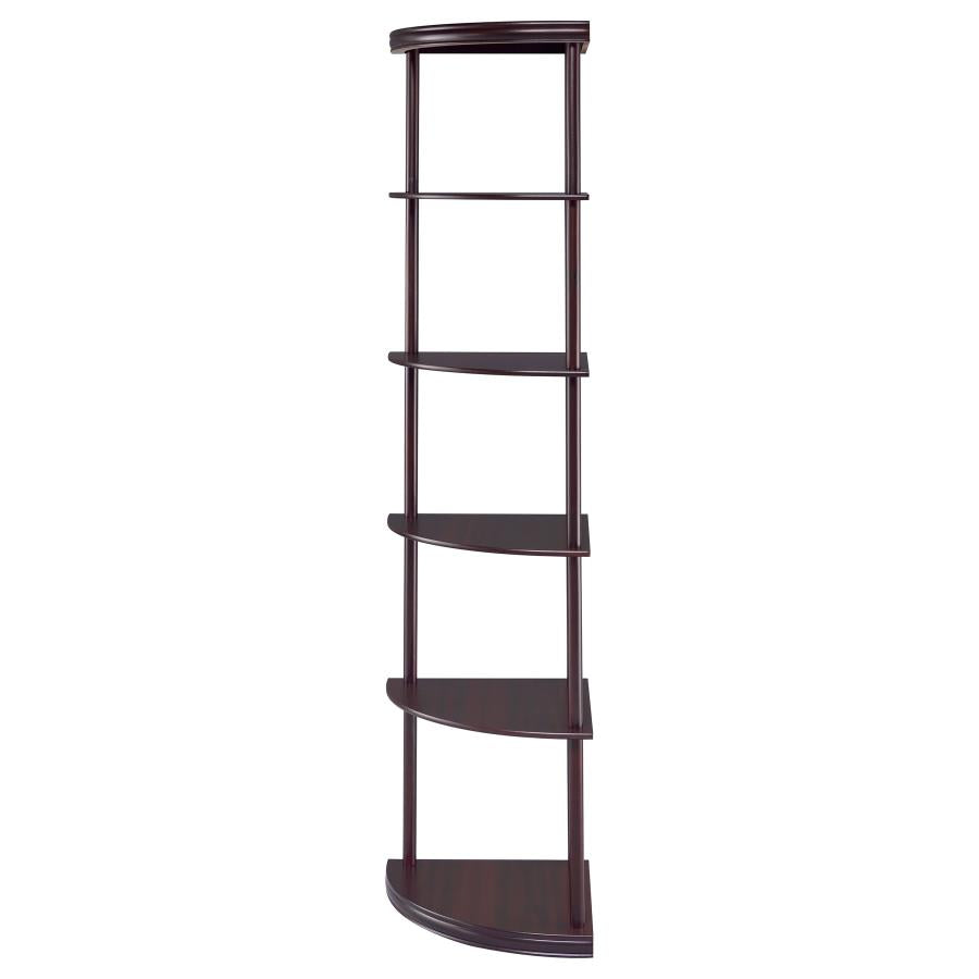 Bonwick 72-inch 5-shelf Corner Bookshelf Cappuccino-zoom-5