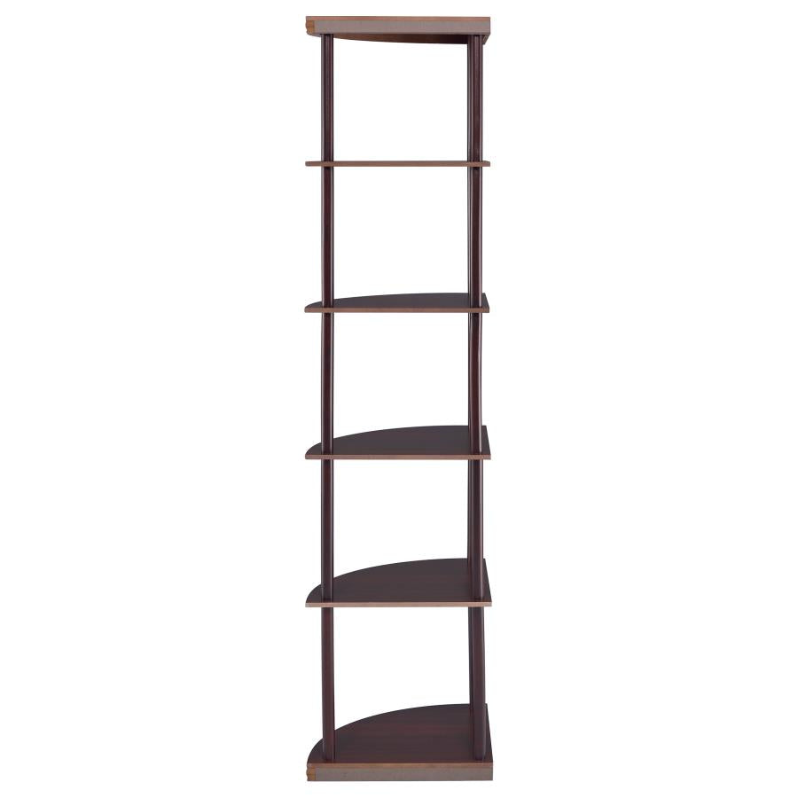 Bonwick 72-inch 5-shelf Corner Bookshelf Cappuccino-zoom-6