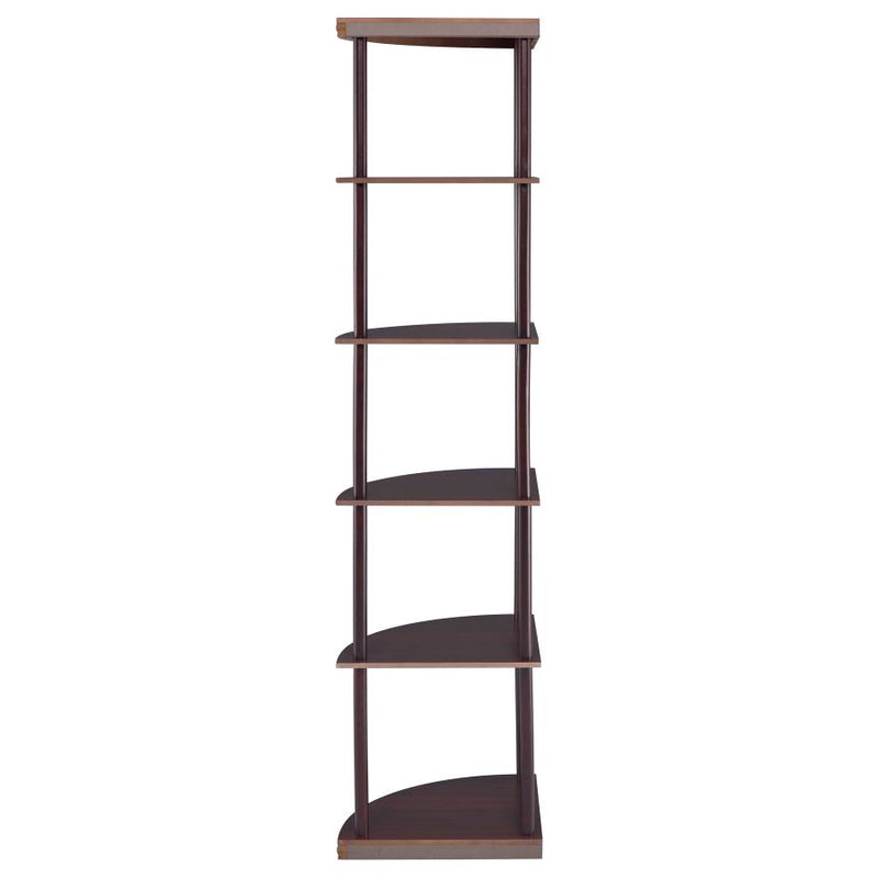 Bonwick 72-inch 5-shelf Corner Bookshelf Cappuccino-zoom-