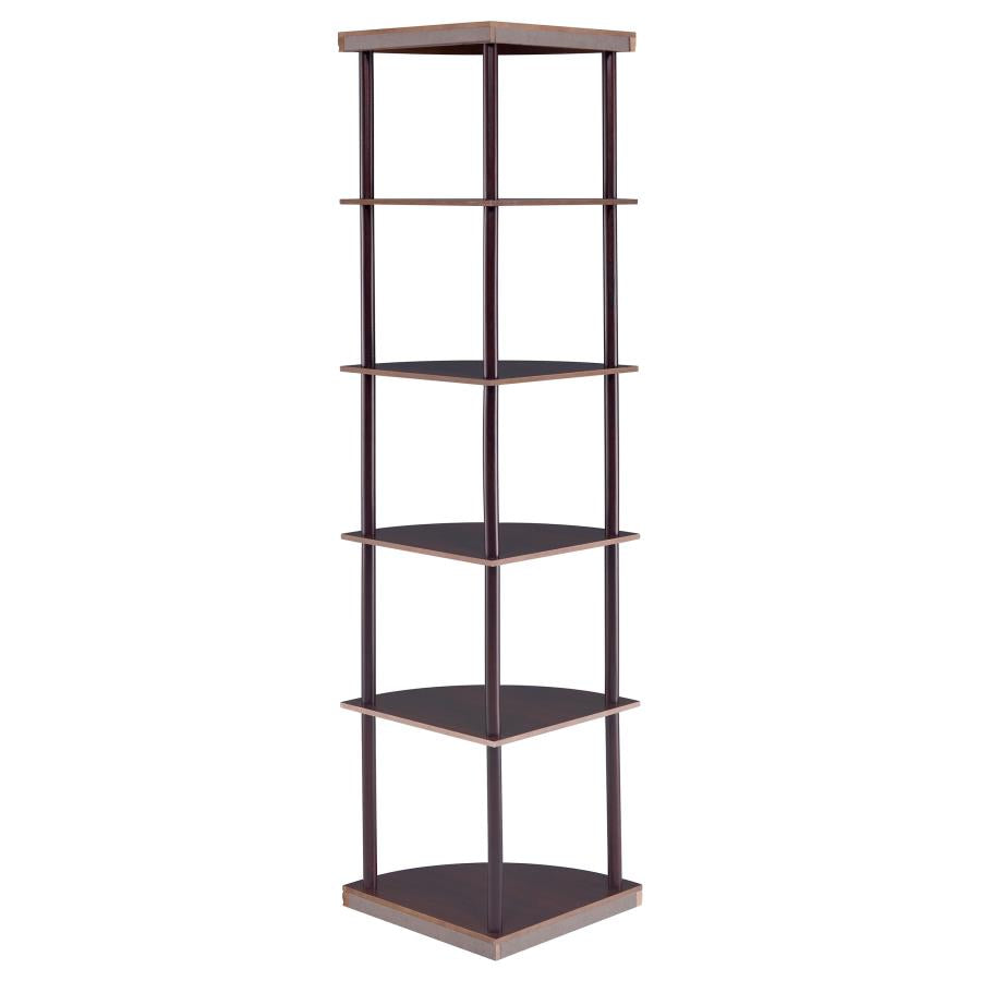 Bonwick 72-inch 5-shelf Corner Bookshelf Cappuccino-zoom-7