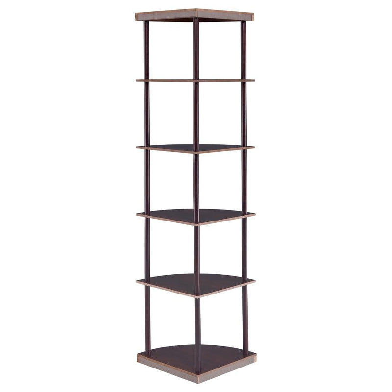 Bonwick 72-inch 5-shelf Corner Bookshelf Cappuccino-zoom-