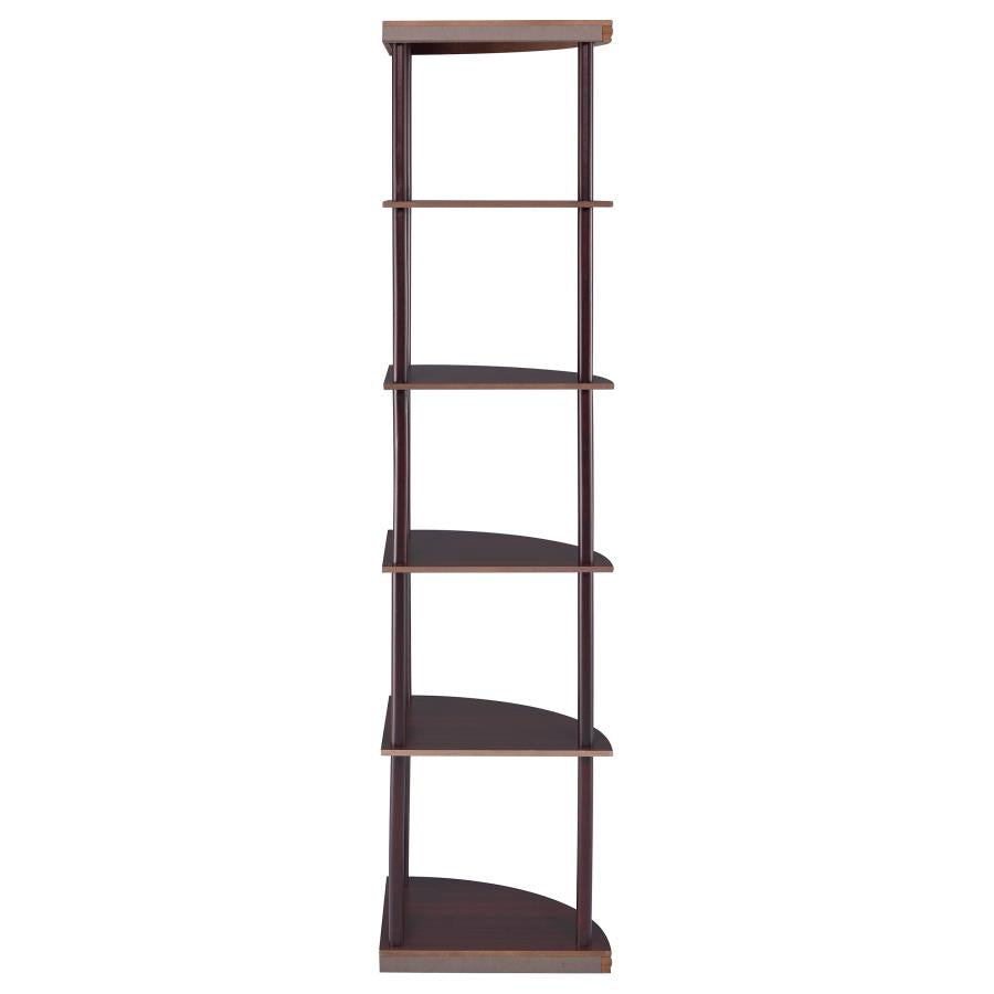 Bonwick 72-inch 5-shelf Corner Bookshelf Cappuccino-8