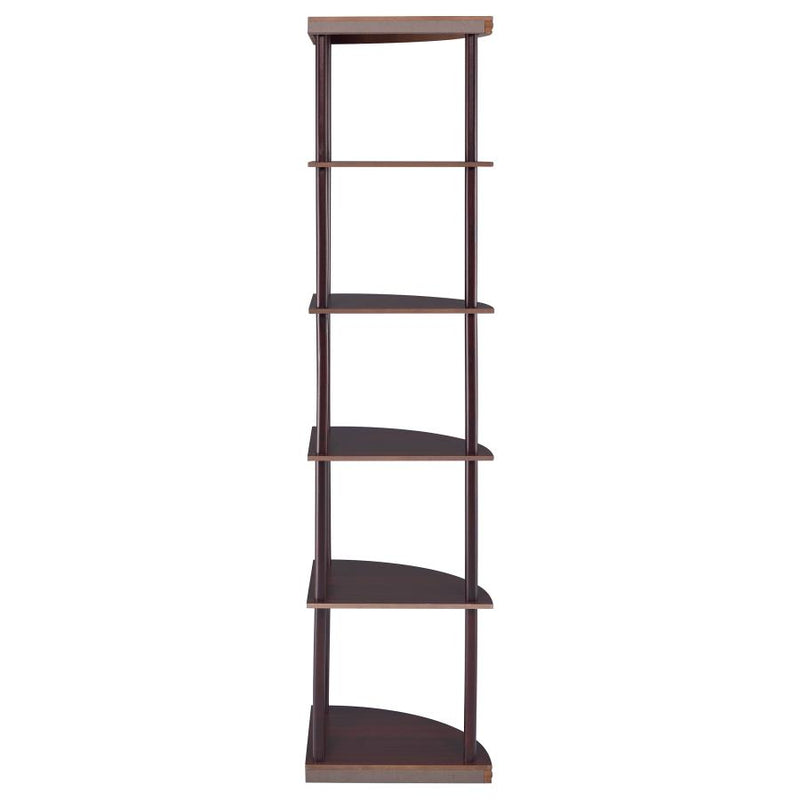 Bonwick 72-inch 5-shelf Corner Bookshelf Cappuccino-zoom-