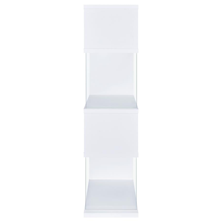 Emelle 63-inch 4-shelf Glass Panel Bookshelf White-zoom-4