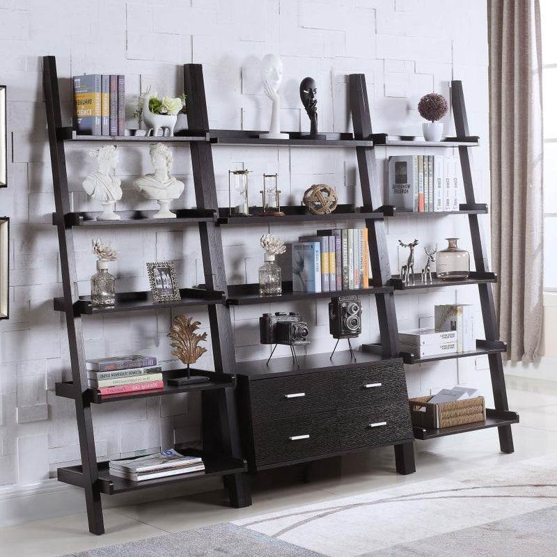 Colella 72-inch 5-shelf Storage Ladder Bookshelf Cappuccino-zoom-