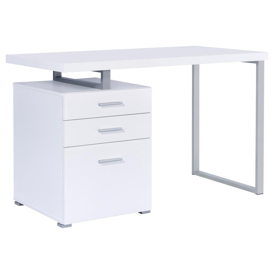 Brennan 47-inch 3-drawer Office Computer Desk White-zoom-1