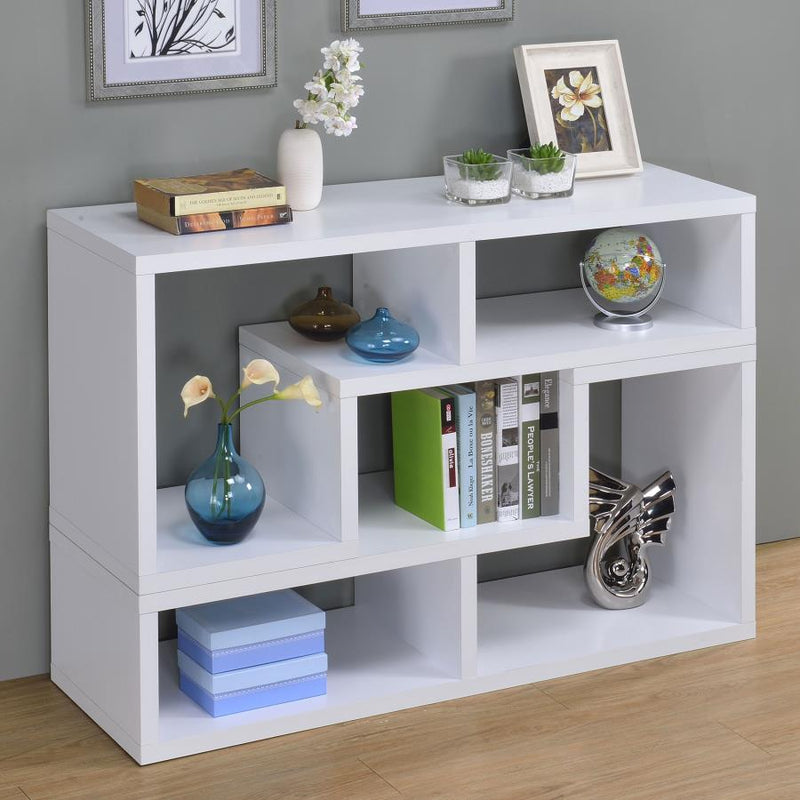 Velma Multipurpose TV Stand and Bookshelf White-zoom-