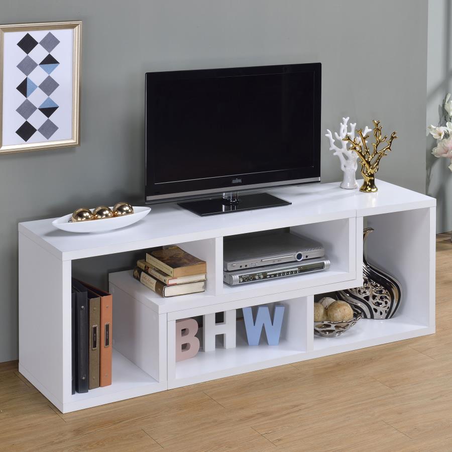 Velma Multipurpose TV Stand and Bookshelf White-4