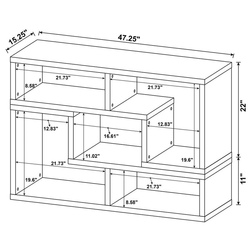 Velma Multipurpose TV Stand and Bookshelf White-zoom-