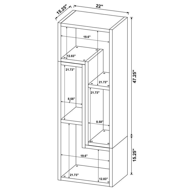 Velma Multipurpose TV Stand and Bookshelf White-zoom-