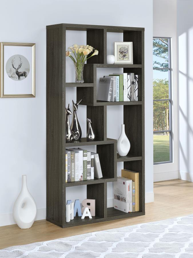 Theo 71-inch 6-shelf Bookshelf Weathered Grey-zoom-