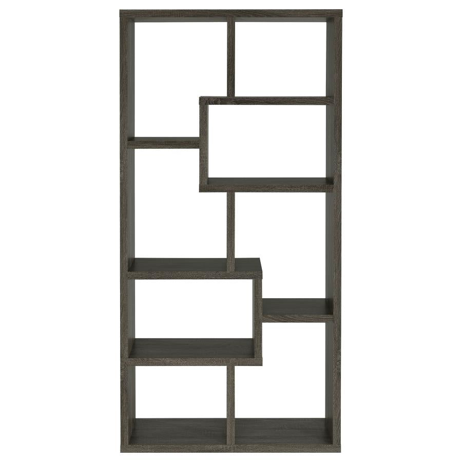 Theo 71-inch 6-shelf Bookshelf Weathered Grey-3