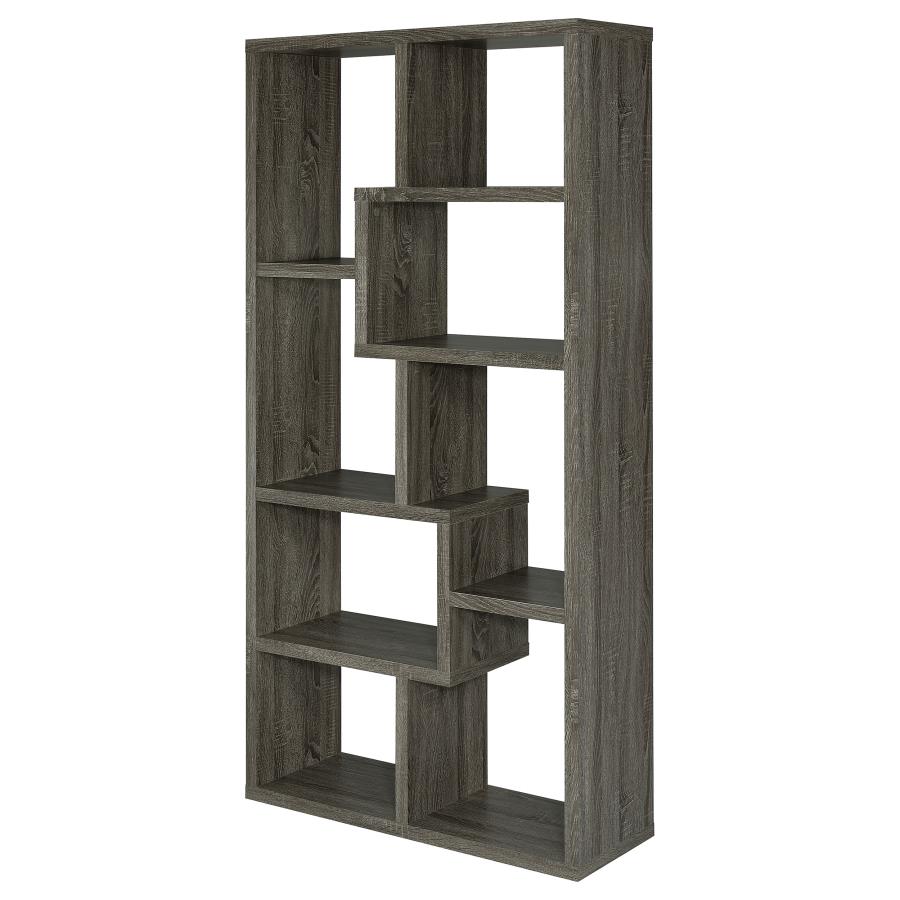 Theo 71-inch 6-shelf Bookshelf Weathered Grey-zoom-4