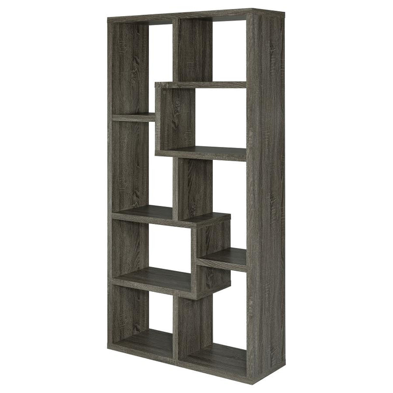 Theo 71-inch 6-shelf Bookshelf Weathered Grey-zoom-