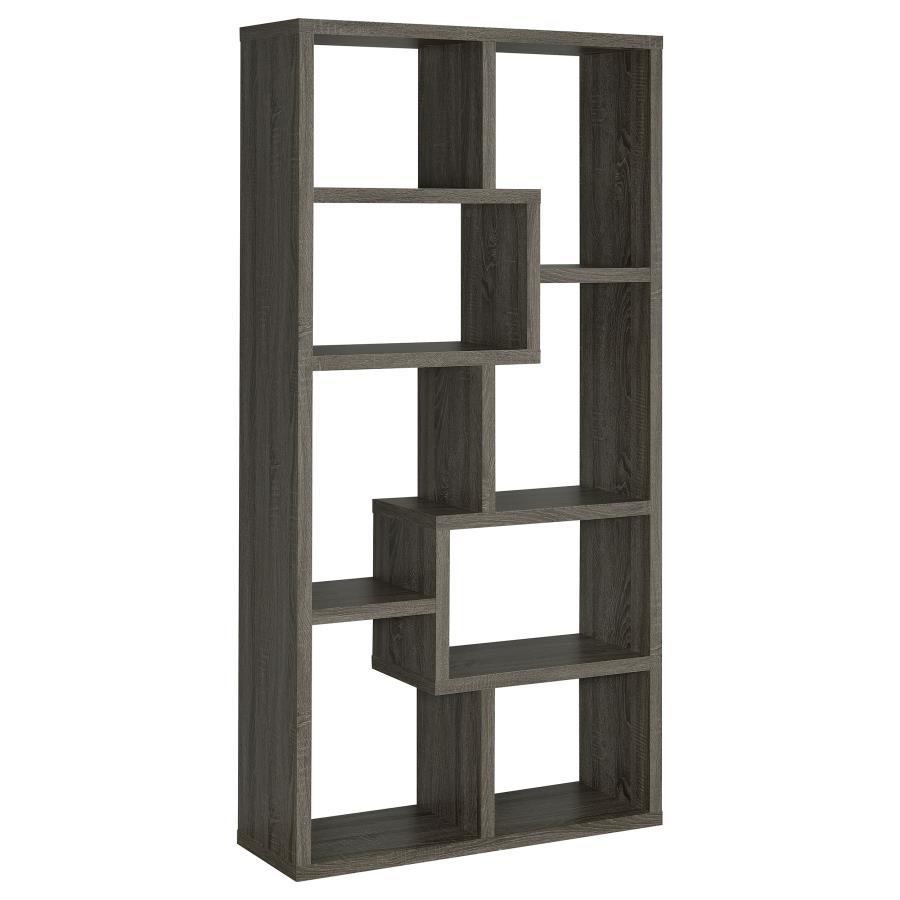 Theo 71-inch 6-shelf Bookshelf Weathered Grey-zoom-6