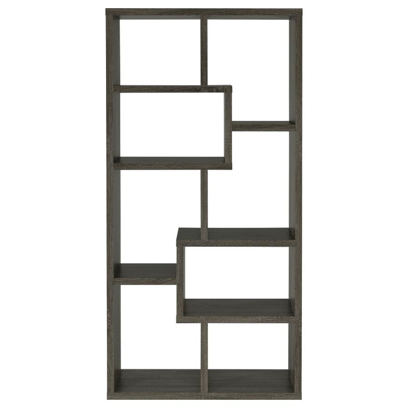 Theo 71-inch 6-shelf Bookshelf Weathered Grey-zoom-