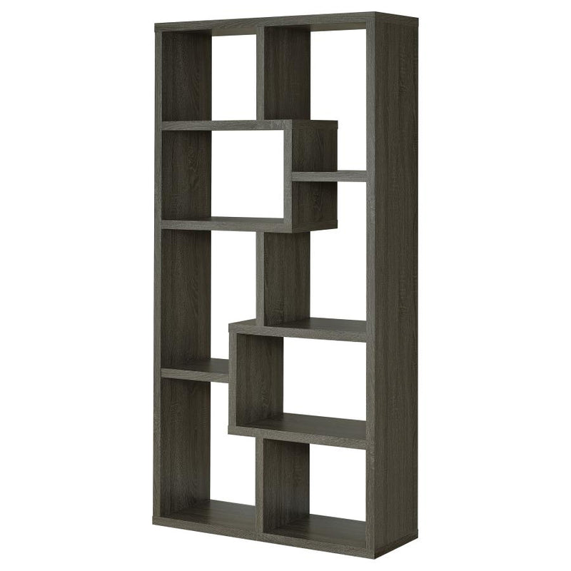 Theo 71-inch 6-shelf Bookshelf Weathered Grey-zoom-