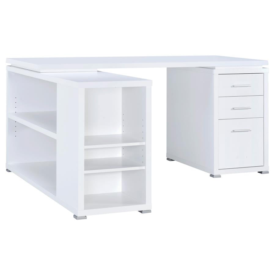 Yvette 60-inch 3-drawer L-Shape Computer Desk White-4