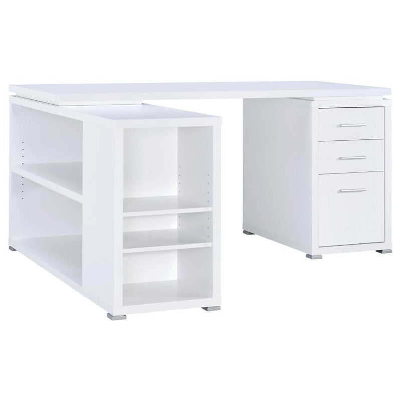 Yvette 60-inch 3-drawer L-Shape Computer Desk White-zoom-