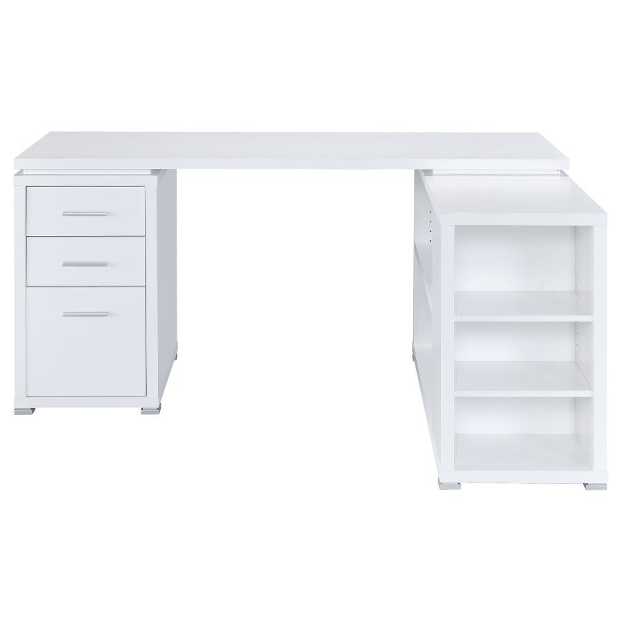 Yvette 60-inch 3-drawer L-Shape Computer Desk White-zoom-5