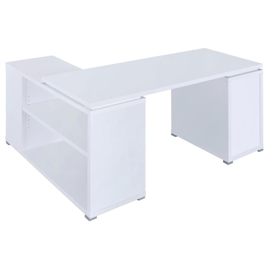 Yvette 60-inch 3-drawer L-Shape Computer Desk White-zoom-7