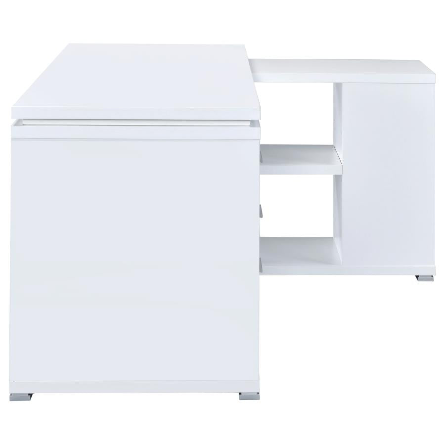 Yvette 60-inch 3-drawer L-Shape Computer Desk White-9