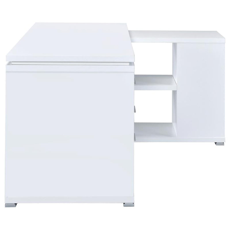 Yvette 60-inch 3-drawer L-Shape Computer Desk White-zoom-