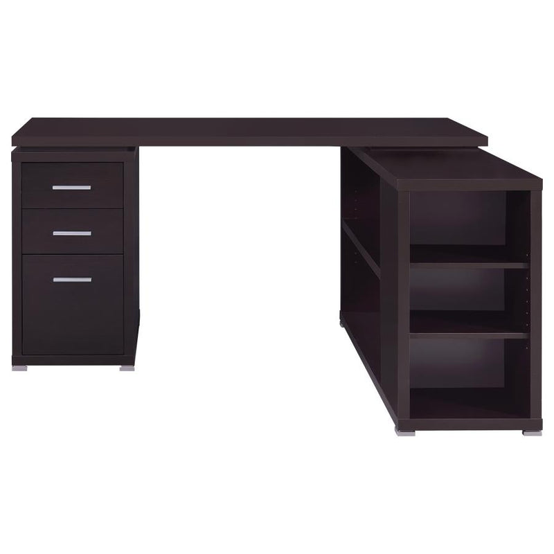 Yvette 60-inch 3-drawer L-Shape Computer Desk Cappuccino-zoom-